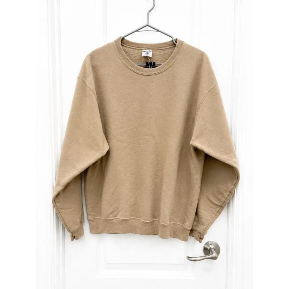 Jerzees NuBlend Tan Crewneck Sweatshirt Size Large Unisex